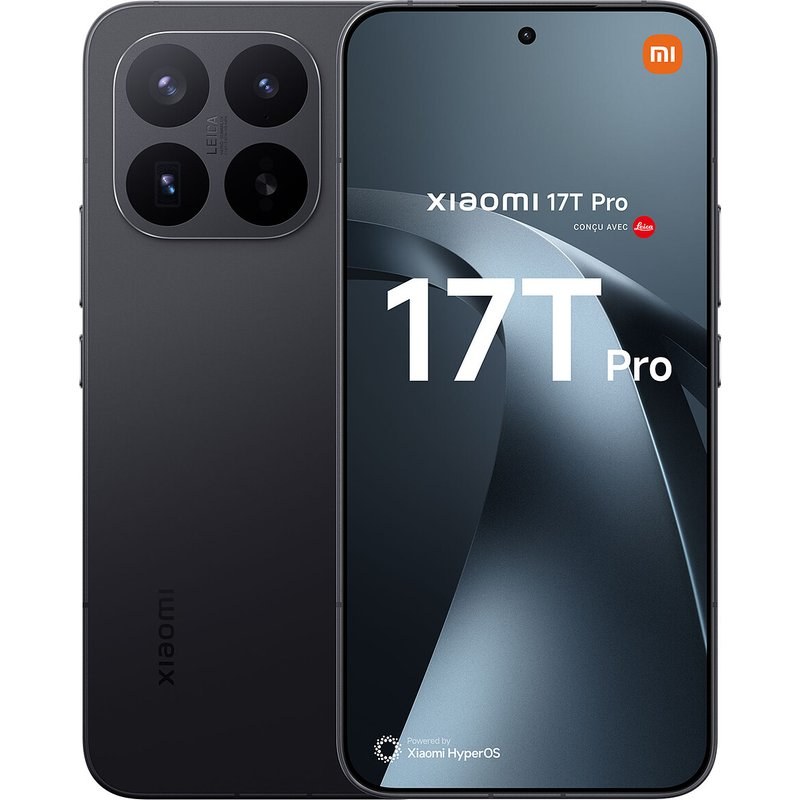 Smartphone Xiaomi 17T Pro 6,83" 5G Double nano SIM 512 Go Noir conçu avec Leica