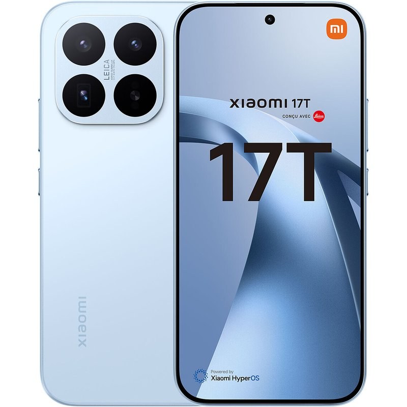 Smartphone Xiaomi 17T 6,59" 5G Double nano SIM 256 Go Bleu conçu avec Leica