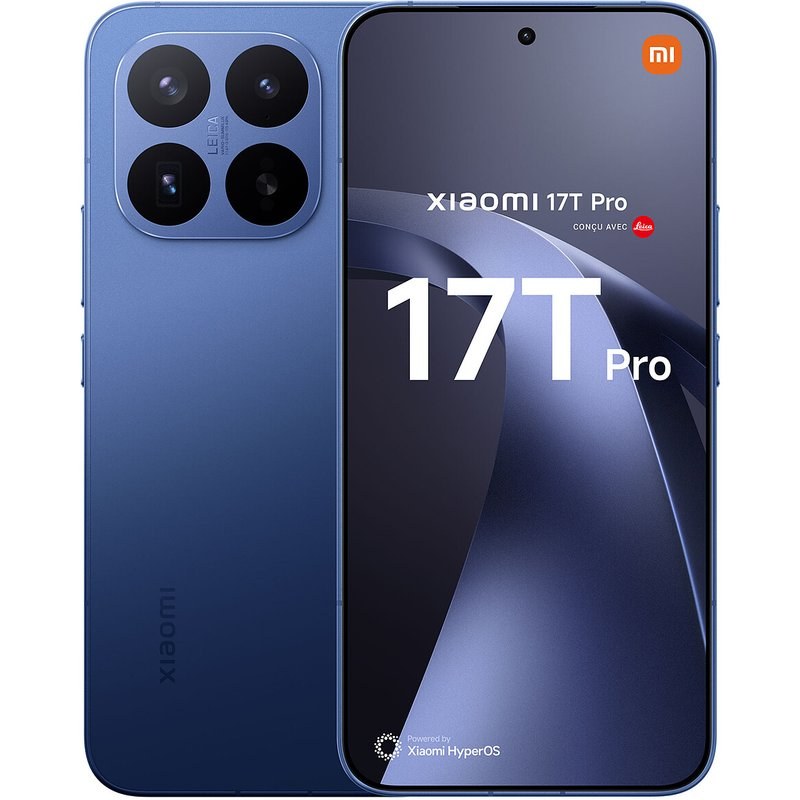 Smartphone Xiaomi 17T Pro 6,83" 5G Double nano SIM 512 Go Bleu conçu avec Leica