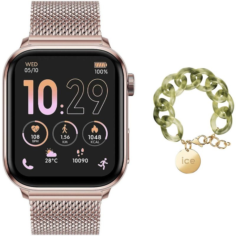 Ice-Watch Ice Watch Ice Smart 3.0 Rose Gold Milanese + Bracelet Chaine Opaline Vert OFFERT !