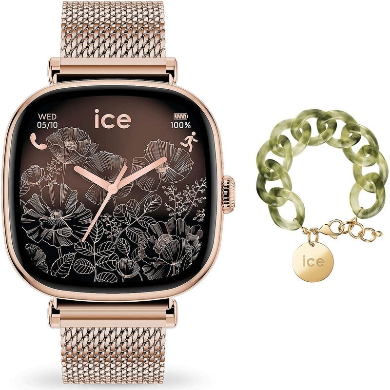 Ice-Watch Ice Watch Ice Smart SQ 2.0 1.7 Or/Rose + Bracelet Chaine Opaline Vert OFFERT !