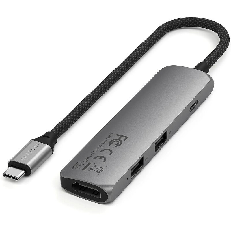 SATECHI Multiports USB-C Slim 4-en-1,4K (Gris)