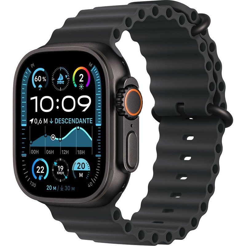 Apple Watch Ultra 2 GPS + Cellular 49 mm Titane Noir Bracelet Océan Noir