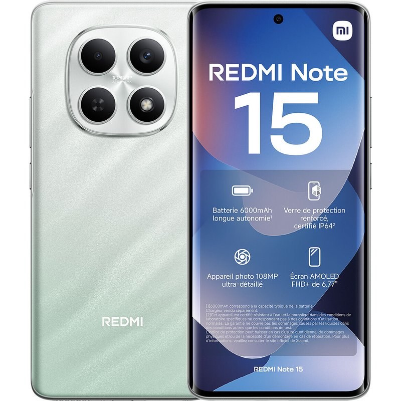 Smartphone Xiaomi Redmi Note 15 6,77" Double nano SIM 256 Go Vert