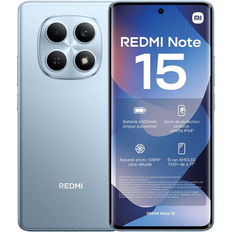 Smartphone Xiaomi Redmi Note 15 6,77" Double nano SIM 256 Go Bleu