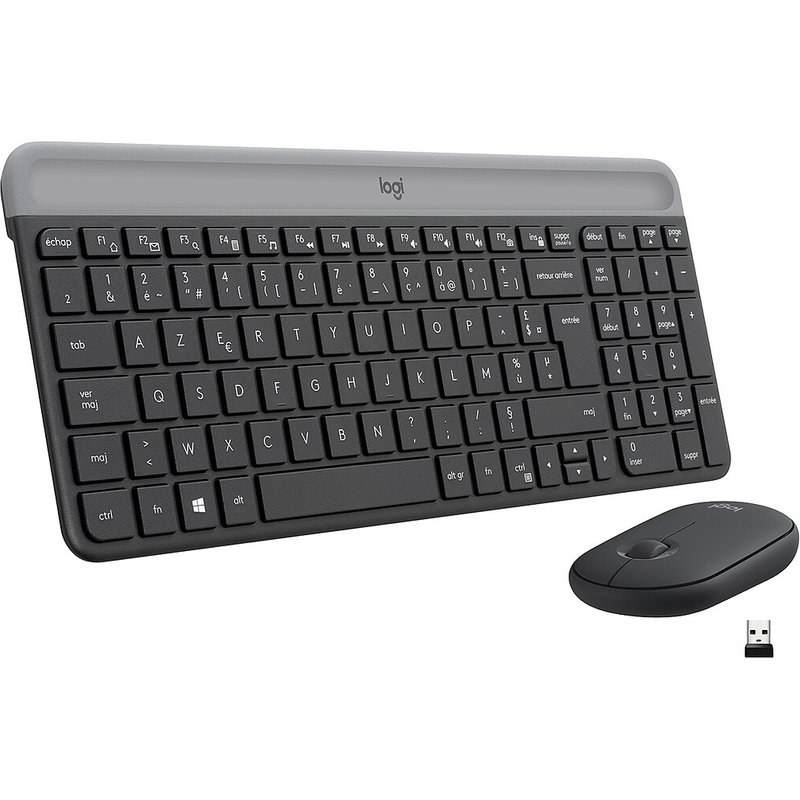 Ensemble clavier et souris sans fil Logitech MK470 noir Ultra Fin