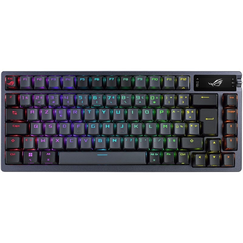 ROG Azoth - Clavier mécanique avec switches ROG NX pré-lubrifiés - connexion SpeedNova 2.4 GHz - écran OLED