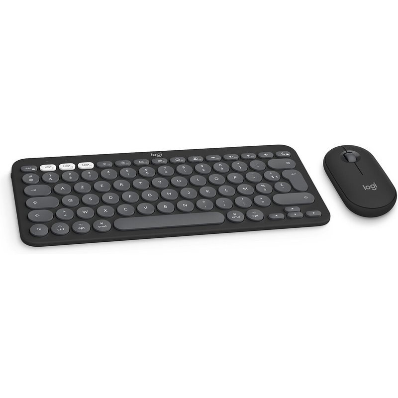 Pebble 2 Combo pour Mac, clavier et souris sans fil, discrets, portables - Graphite