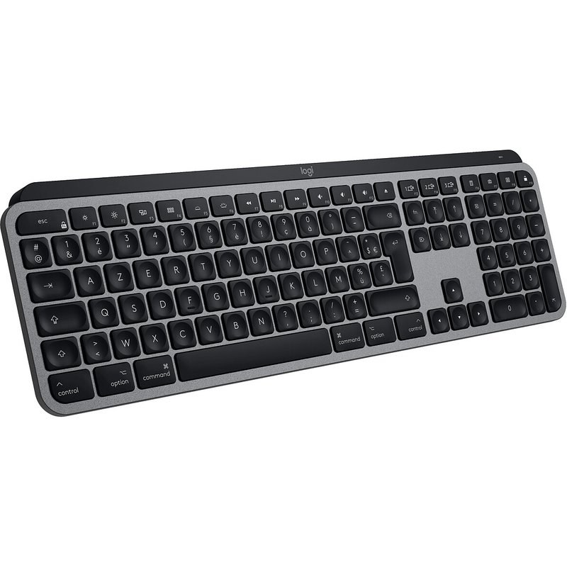 Logitech MX Keys S for Mac, clavier sans fil, fluide, saisie precise, touches programmables, retroeclaire, Bluetooth rechargeable USB-C - Gris sidéral