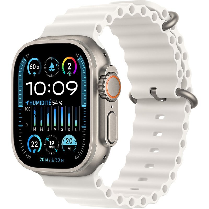 Apple Watch Ultra 2 GPS + Cellular Titanium Case Blanc Ocean Band 49 mm