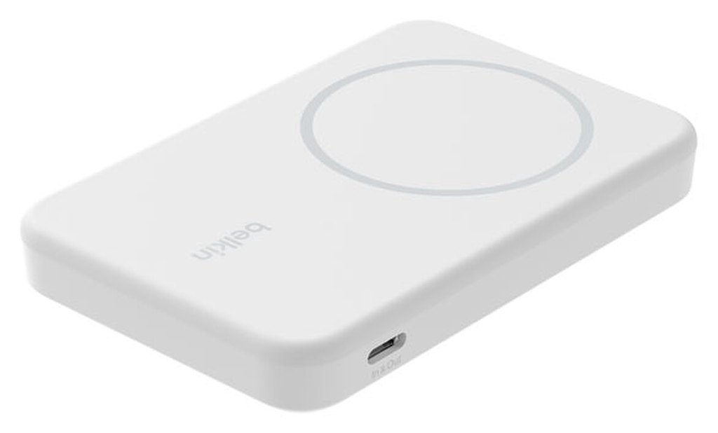 Belkin Batterie Externe Magnétique 8K avec QI2 et Fonction Stand (Blanc)