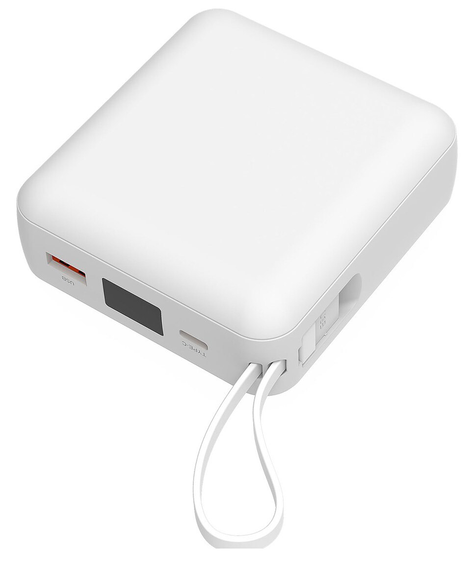 Akashi Batterie de Secours Cable 22.5W Charge Rapide (Blanc)