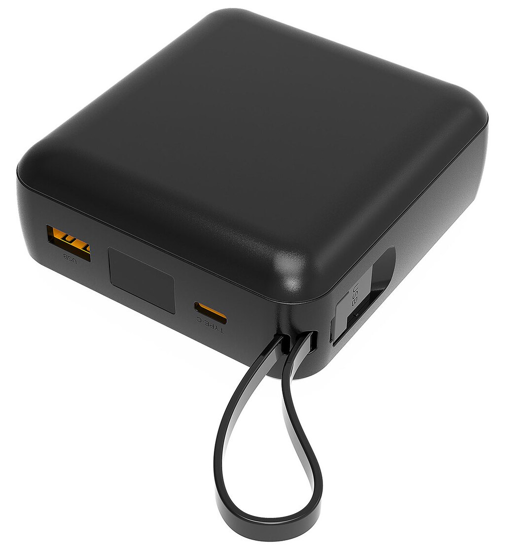 Akashi Batterie de Secours Cable 22.5W Charge Rapide (Noir)