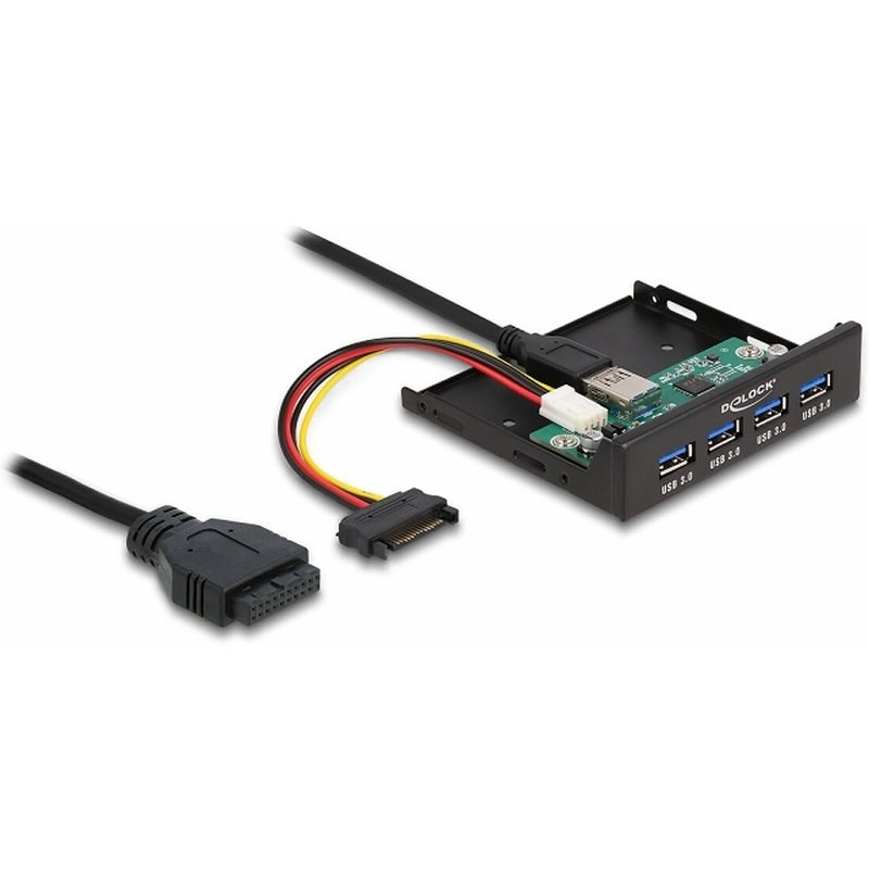 DeLock Hub USB 3.0 (4 ports) en façade dans baie 3.5''