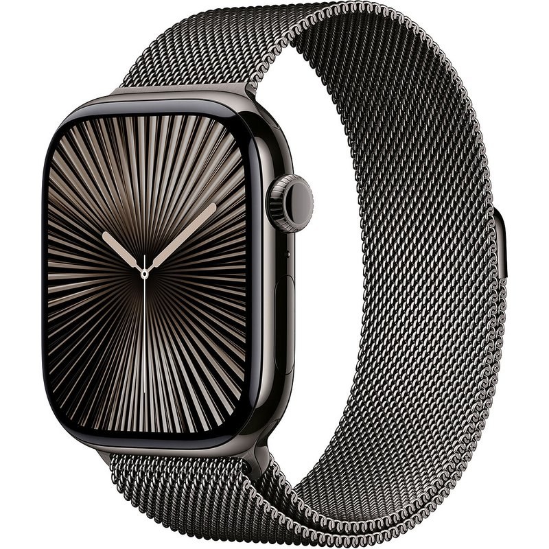 Apple Watch Series 10 GPS + Cellular 46 mm Titane Ardoise Bracelet Milanais S/M