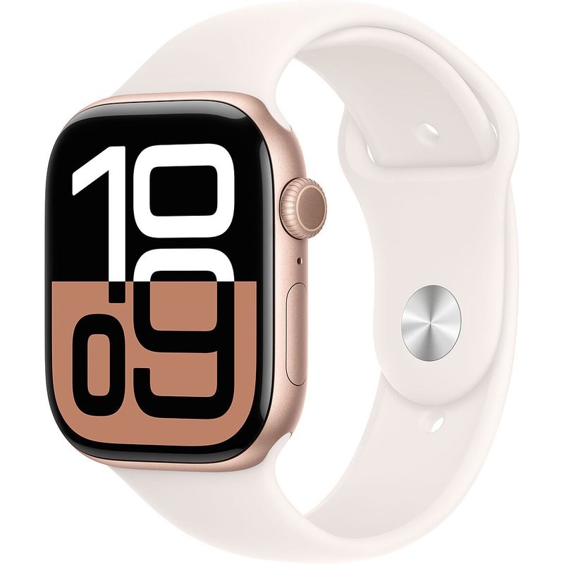 Apple Watch Series 10 GPS 46 mm Aluminium Rose Or Bracelet Sport Rose Tendre M/L