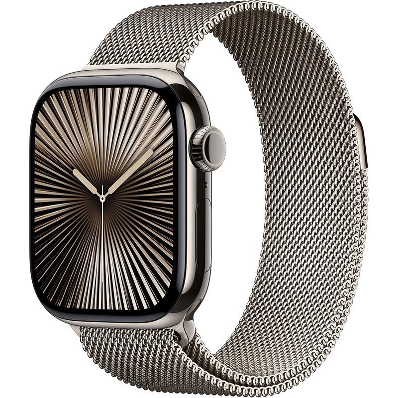 Apple Watch Series 10 GPS + Cellular 42 mm Titane Naturel Bracelet Milanais