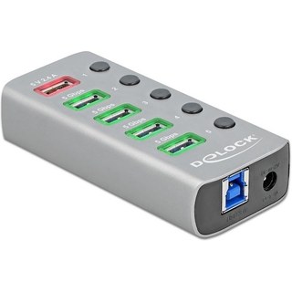 DeLock Hub USB 3.0 à 5 ports avec 1 port USB-A dédié à la charge (5V 2.4A)