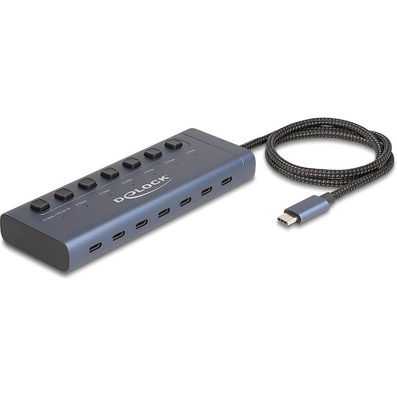 DeLock Hub USB 3.0 Type-C 6X Ports USB-C+ 1X Port USB-C avec Power Delivery 20 W
