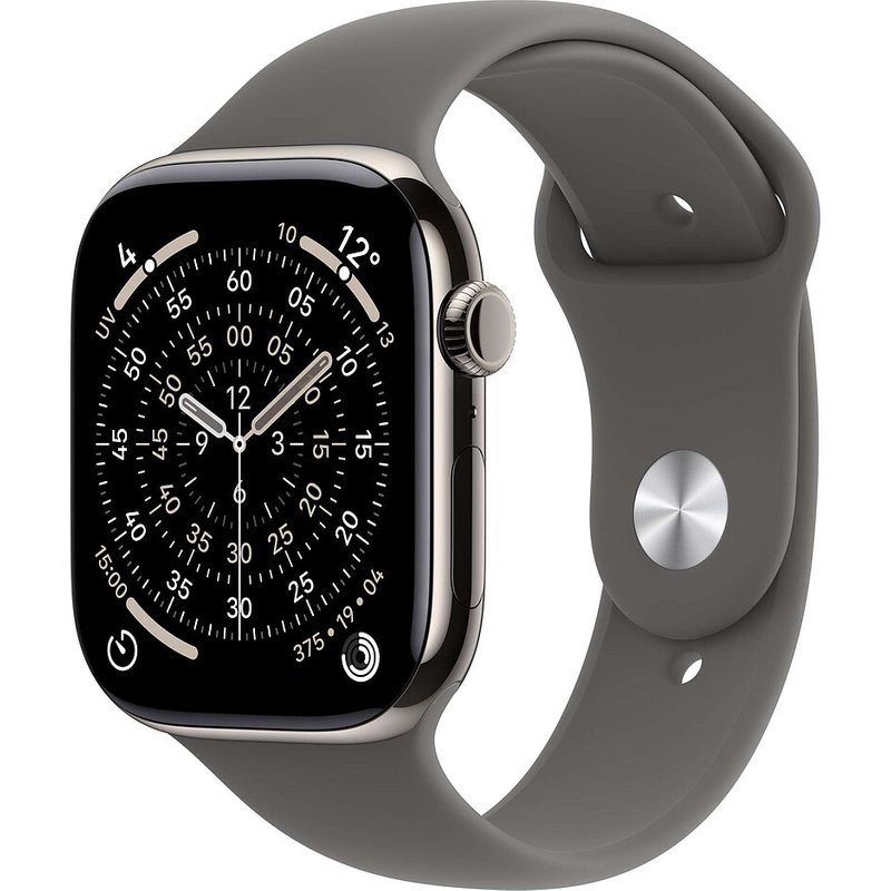 Apple Watch Series 11 GPS + Cellular 42 mm Titane Naturel Bracelet Sport Gris minéral M/L