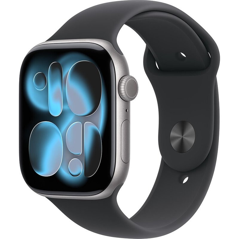 Apple Watch Series 11 GPS 46 mm Aluminium Gris sidéral Bracelet Sport Noir M/L