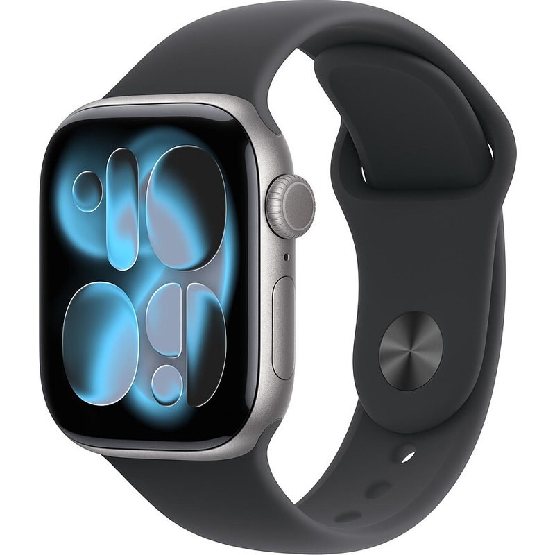 Apple Watch Series 11 GPS + Cellular 42 mm Aluminium Gris sidéral Bracelet Sport Noir M/L