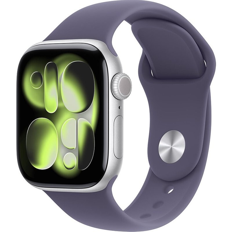 Apple Watch Series 11 GPS + Cellular 42 mm Aluminium Argent Bracelet Sport Violet S/M