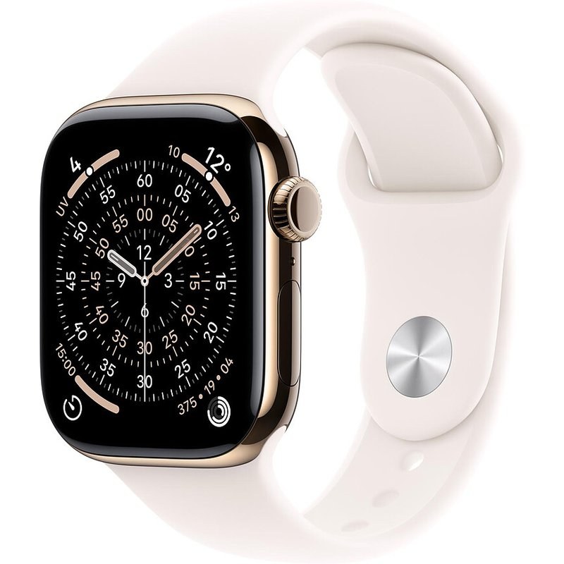 Apple Watch Series 11 GPS + Cellular 42 mm Titane Or Bracelet Sport Rose S/M