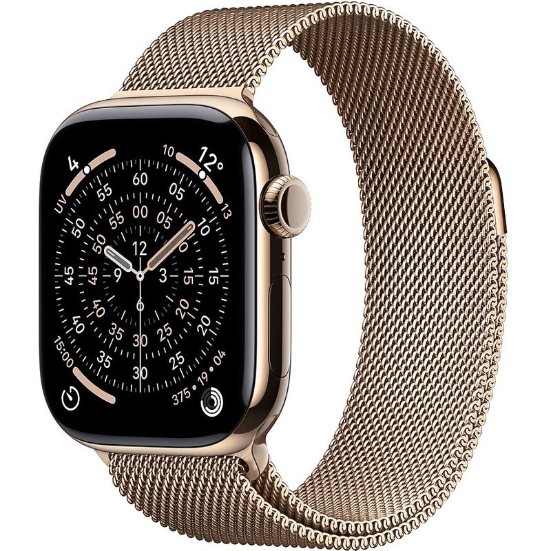 Apple Watch Series 11 GPS + Cellular 42 mm Titane Or Bracelet Milanais Or