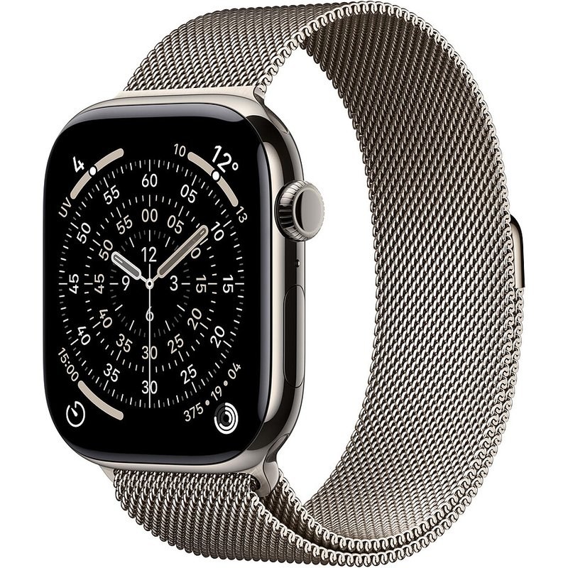 Apple Watch Series 11 GPS + Cellular 46 mm Titane Naturel Bracelet Milanais M/L