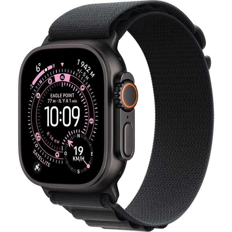Apple Watch Ultra 3 GPS + Cellular 49 mm Titane Noir Boucle Alpine Noir M