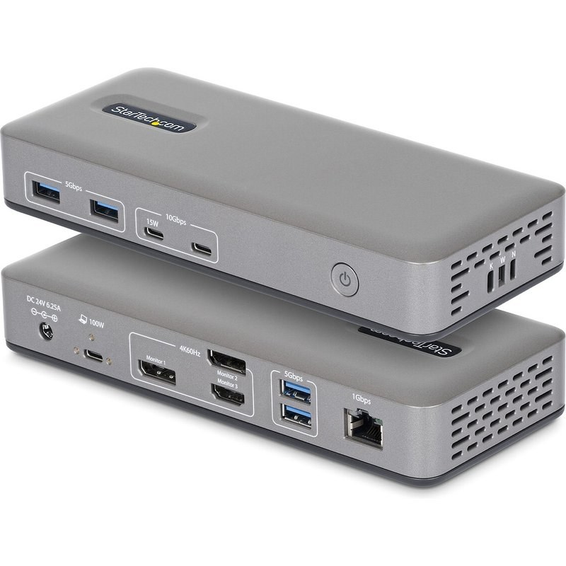 StarTech.com Station d'Accueil USB-C Triple Écrans 4K (2X 4K 60 Hz, 1X 4K 30 Hz)