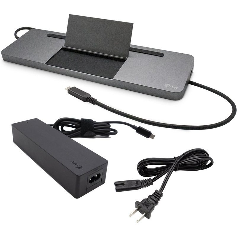 i-tec USB-C Metal Ergonomic 4K 3X Display Docking Station + Power Delivery 85 W + i-tec Universal Charger 100 W