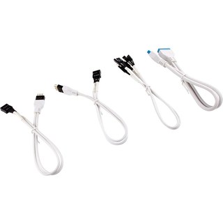 Corsair - Kit d'extension gainé pour panneau avant (30 cm) - Blanc