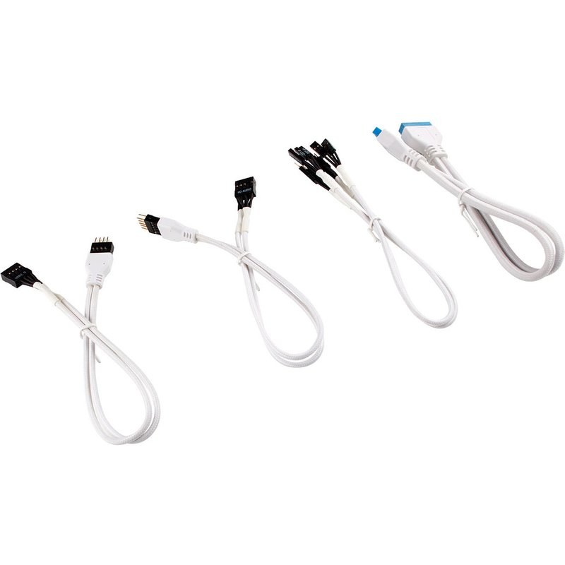 Corsair - Kit d'extension gainé pour panneau avant (30 cm) - Blanc