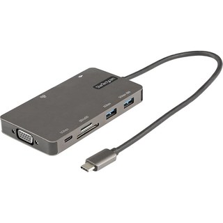 StarTech.com Adaptateur multiport USB-C vers HDMI 4K 30 Hz ou VGA, Hub 3 ports USB 3.0, RJ45