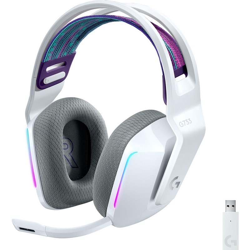 Casque gaming sans fil Logitech Lightspeed RVB G733 Blanc
