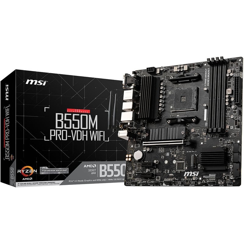 Carte mère MSI B550M PRO-VDH Wi-Fi micro ATX Socket AM4 Chipset AMD B550