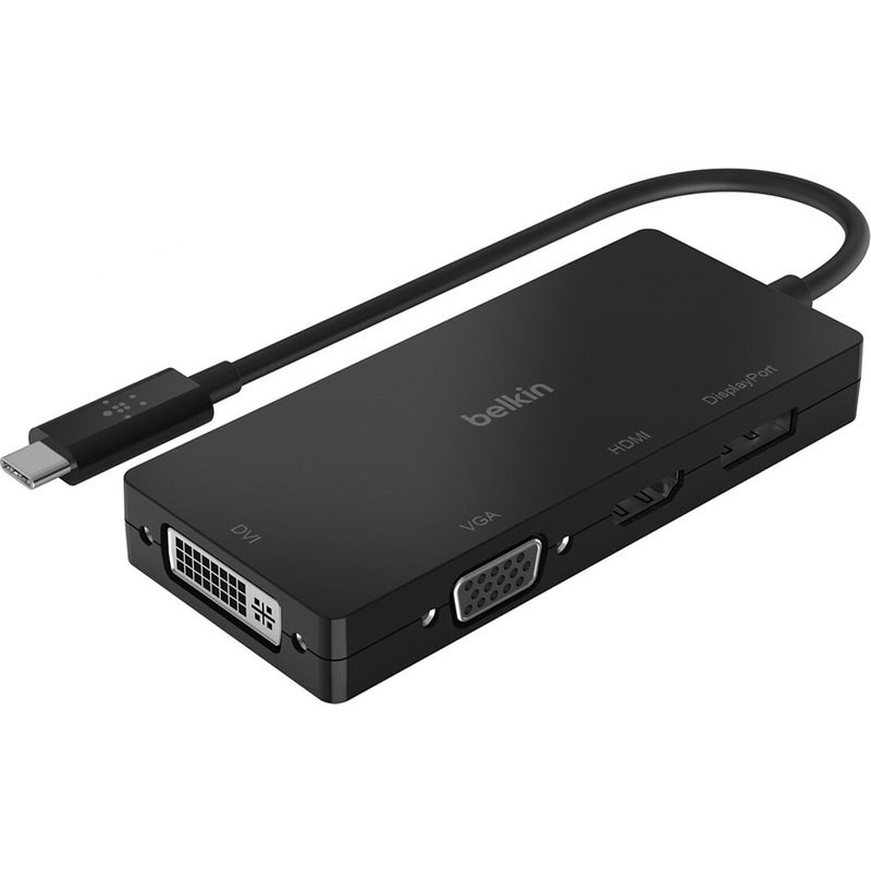 Belkin Adaptateur USB-C avec 1X HDMI 4K, 1X DisplayPort, 1X DVI, 1X VGA
