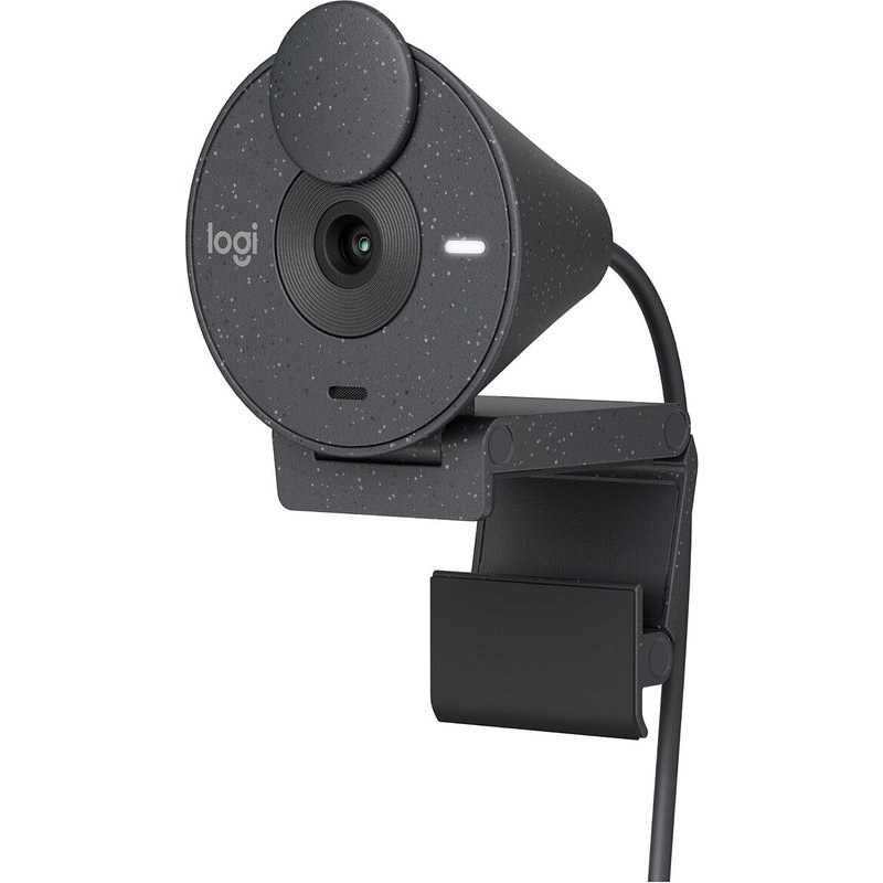 Logitech Brio 300 Full HD avec confidentialite, micro a réduction de bruit, USB-C