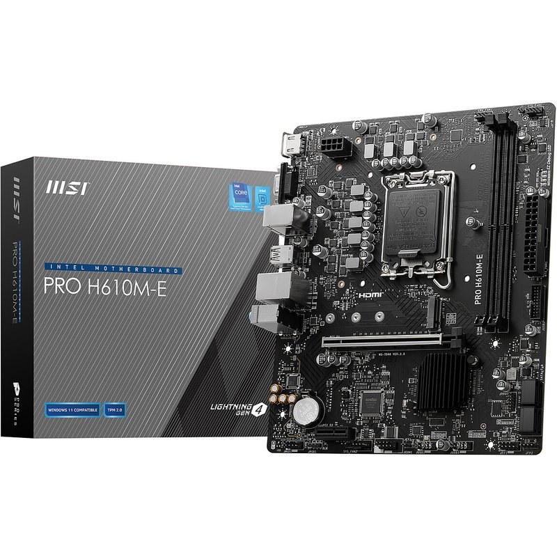 Carte mère MSI PRO H610M-E DDR4 micro ATX Socket LGA1700 Chipset Intel H610