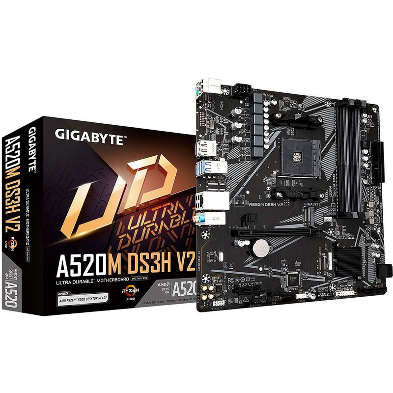 Carte mère Gigabyte A520M DS3H V2 micro ATX Socket AM4 Chipset AMD A520