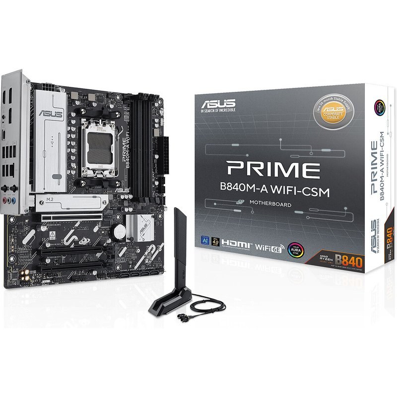 Carte mère ASUS PRIME AMD B840M-A Wi-Fi micro ATX Socket AM5 Chipset AMD B840