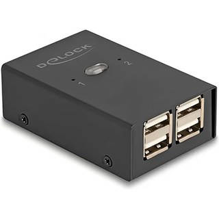 DeLock Commutateur 2 PC vers 4 périphériques USB 2.0 avec 2 entrées USB-B / 4 sorties USB-A