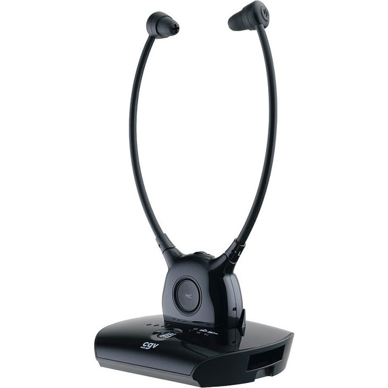 Casque sans fil stéthoscopique TV Cgv Dolfin Onyx Noir