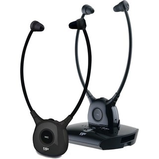 Pack de 2 casques stéthoscopiques TV & Hi-Fi sans fil Cgv Dolfin Onyx Noir