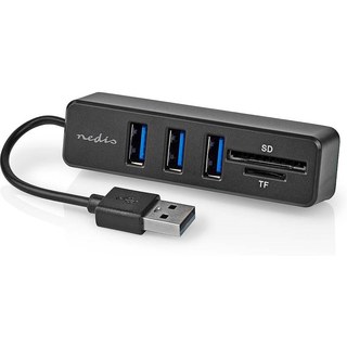 Nedis USB 2.0 Hub 3 Ports USB-A + Lecteur carte (micro)SD
