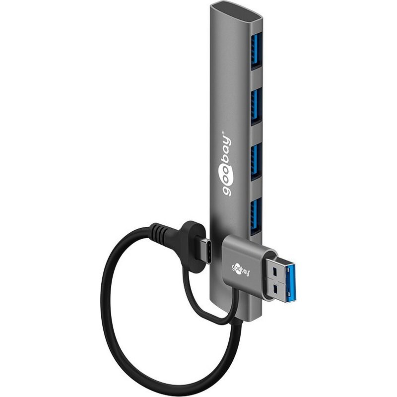 Goobay Hub Slim USB-C/A vers 4 ports USB-A 3.0