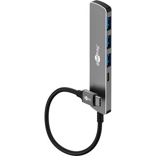 Goobay Hub Slim USB-C vers 1 port USB-C 3.0 + 3 ports USB-A 3.0