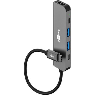 Goobay Hub Slim USB-C vers 1X HDMI, 2X USB-C et 2X USB-A - Power Delivery 100W